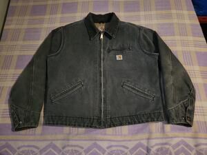 VTG Carhartt Jacket Womens Large Detroit W J097 PTL Petrol Grey Sherpa Lined 90s